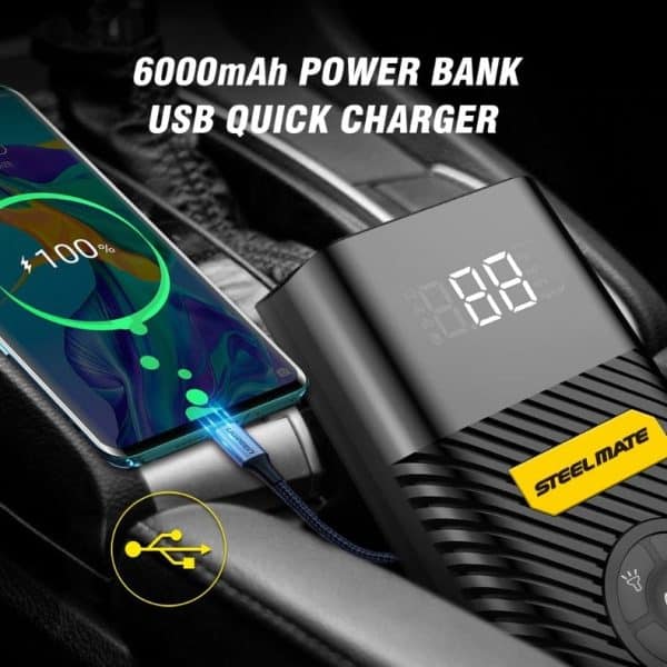Prijenosna zračna Pumpa + Power bank 6000mAh TI PO8 - Slika 4