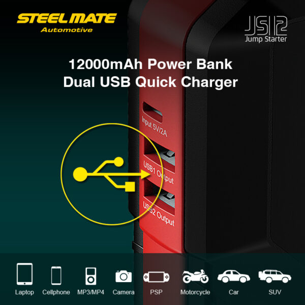 Jump starter kit 12.000 mAh JS12 - Slika 11